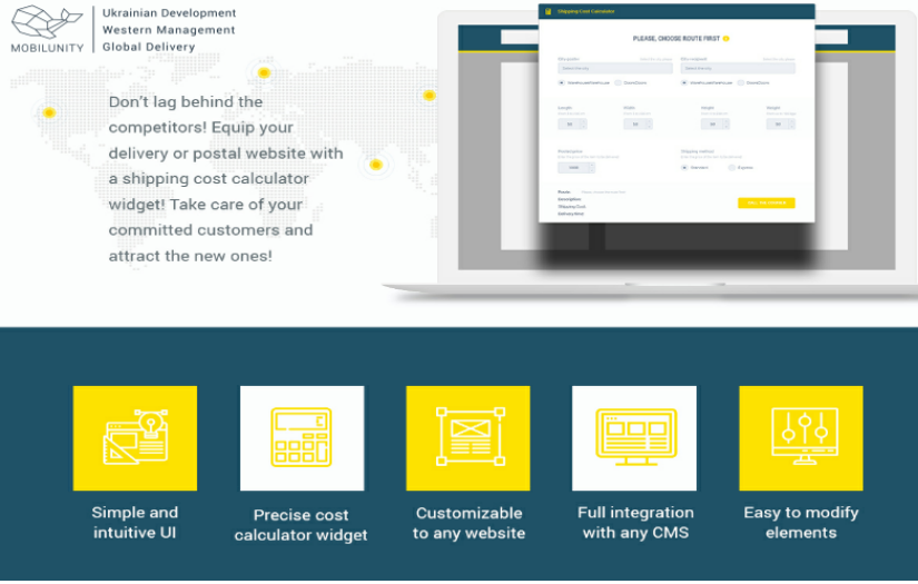 Widget Development of Postal Shipping Calculator screenshot 1